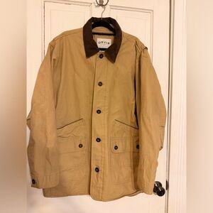 Orvis Men's Tan Field Jacket with Brown Collar